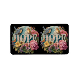 Hoop Floral Typography met Vogels en Botanische Etiket