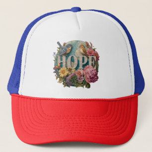 Hoop Floral Typography met Vogels en Botanische Trucker Pet