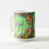 Hoop  Floral Whimsical Inspirerend Groen Koffiemok (Voorkant links)