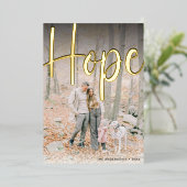 'Hoop' Foto Kerst Goud Folie Feestdagenkaart (Staand Voorkant)