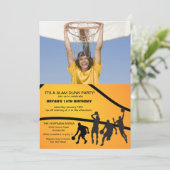 Hoop Game Photo Invitation Kaart (Staand voorkant)