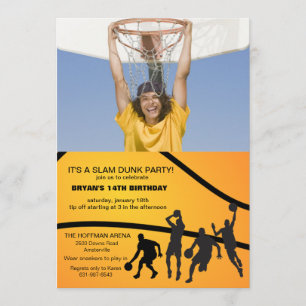 Hoop Game Photo Invitation Kaart