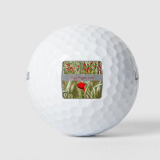 Hoop Gebeden Liefde Roukaart Met Klaproos Golfballen