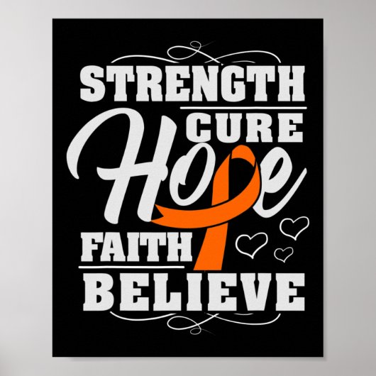 Hoop Geloof Leukemie Kanker Bewustzijn Ribbo Poster (Voorkant)