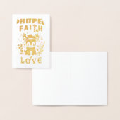 Hoop Geloof Liefde Folie Kaarten (Display)