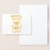 Hoop Geloof Liefde Folie Kaarten (Display)