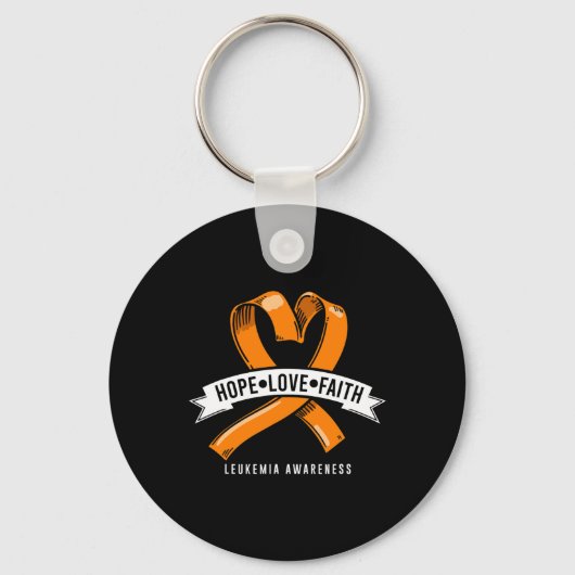 Hoop Geloof Liefde Leukemie Bloedkanker Bewustzijn Sleutelhanger (Voorkant)