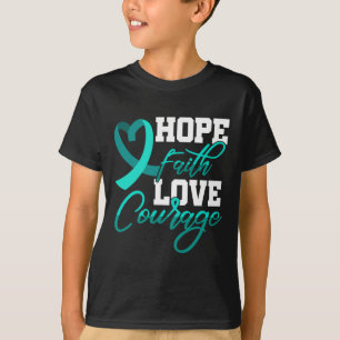 Hoop Geloof Liefde Moed PSTD Stress Bewustzijn Mon T-shirt