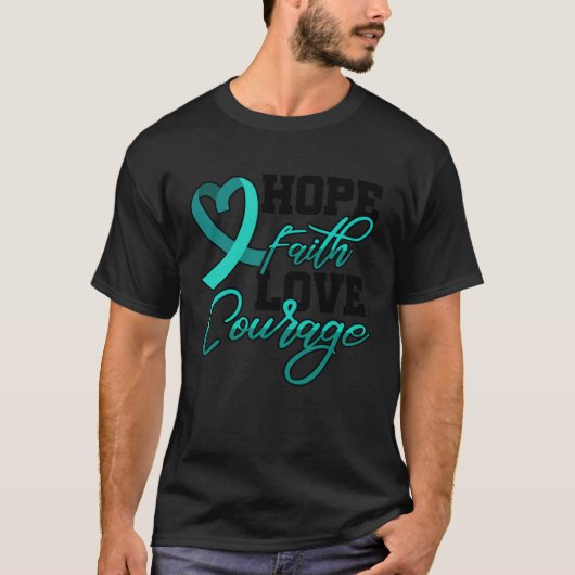 Hoop Geloof Liefde Moed PSTD Stress Bewustzijn Mon T-shirt (Voorkant)