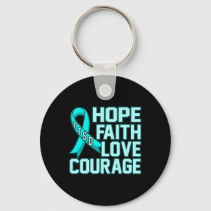 Hoop Geloof Liefde PTSS Stress Awareness Lint Graf Sleutelhanger