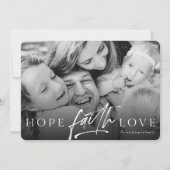 Hoop Geloof Liefde Script Religieuze Kerstmis Foto Feestdagenkaart (Voorkant)