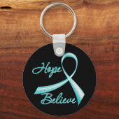 Hoop gelooft ovariumkanker sleutelhanger (Voorkant)