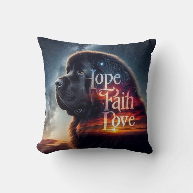 Hoop Geloven Liefde Newf Kussen (Voorkant)