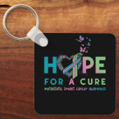 Hoop gemetastaseerde borstkanker met groen Blauwgr Sleutelhanger (Voorkant)