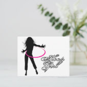 Hoop Girl-Hula Hoop Briefkaart (Staand voorkant)