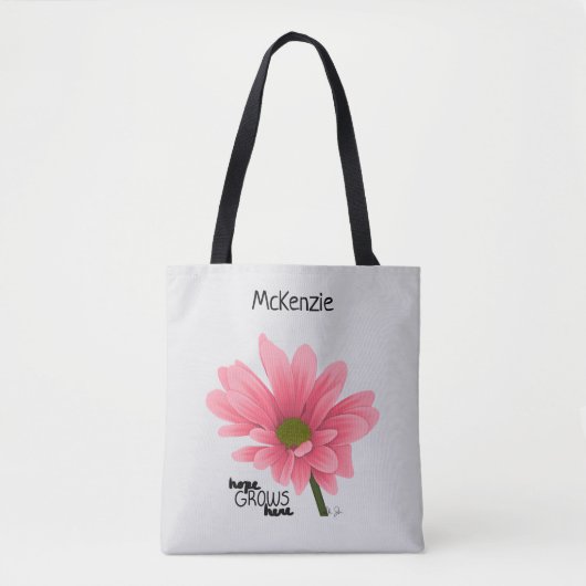 Hoop groeit hier Gepersonaliseerde roze ventilator Tote Bag (Voorkant)