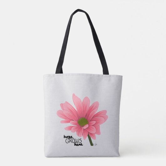 Hoop groeit hier Gepersonaliseerde roze ventilator Tote Bag (Achterkant)