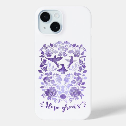 Hoop Groeit - Lavendel Linocut Bird Inspirerend Case-Mate iPhone Case (Achterkant)
