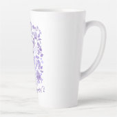 Hoop Groeit - Lavendel Linocut Bird Inspirerend Latte Mok (Rechts)