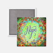 Hoop Groen Bloemen Whimsical Inspirerend Magneet (Voorkant / Achterkant)