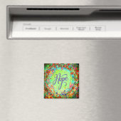 Hoop Groen Bloemen Whimsical Inspirerend Magneet (Insitu (Vaatwasser))