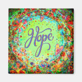 Hoop  Groen Bloemen Whimsical Inspirerend Magneet (Voorkant)