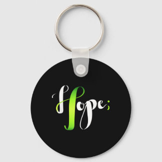 Hoop Groen Lint Semicolon - Mentale Gezondheid Sleutelhanger