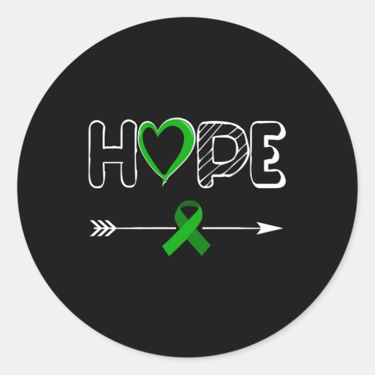 Hoop groen lintje Nierziekte Ronde Sticker (Voorkant)