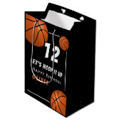 Hoop het omhoog Basketbal Sport Kids Verjaardag Medium Cadeauzakje (Voorkant Gekanteld)