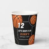 Hoop het omhoog Basketbal Sport Kids Verjaardag Papieren Bekers (Achterkant)