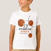 Hoop het omhoog Basketbal Sport Kids Verjaardag T-shirt (Voorkant)
