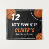 Hoop het op Basketbal Sport Kids Verjaardagsfeest Wandkleed (Voorkant (horizontaal))