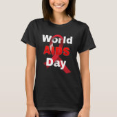Hoop HIV Red Ribbon Awareness World Aids Day T-shirt (Voorkant)