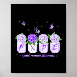 Hoop Hortensia Bloem Vlinder Opioïde Overdosis Wa Poster
