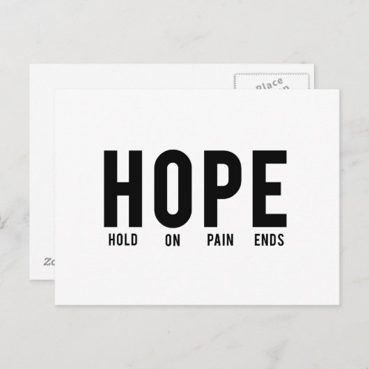 Hoop...hou pijn tegen briefkaart (Voorkant / Achterkant)