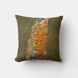 Hoop II van Gustav Klimt, Vintage Art Nouveau Kussen