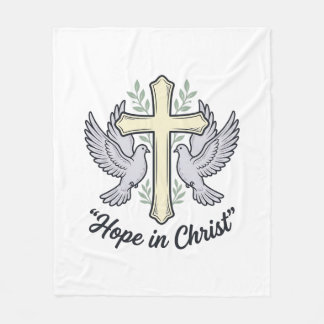 Hoop in Christus Duif Kruis Vintage Christelijk On Fleece Deken