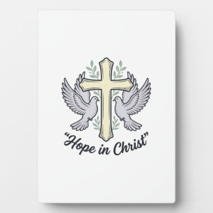 Hoop in Christus Duif Kruis Vintage Christelijk On Fotoplaat