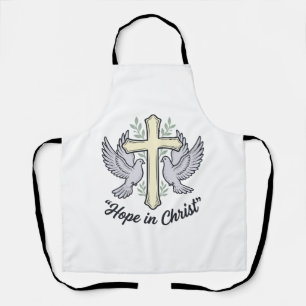 Hoop in Christus Duif Kruis Vintage Christelijk On Schort