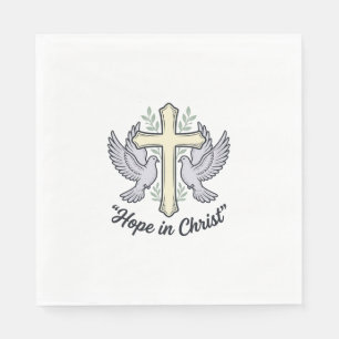 Hoop in Christus Duif Kruis Vintage Christelijk On Servet