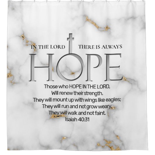 Hoop in de Lord Scripture Verse Isaiah 40:31 Douchegordijn (Voorkant)
