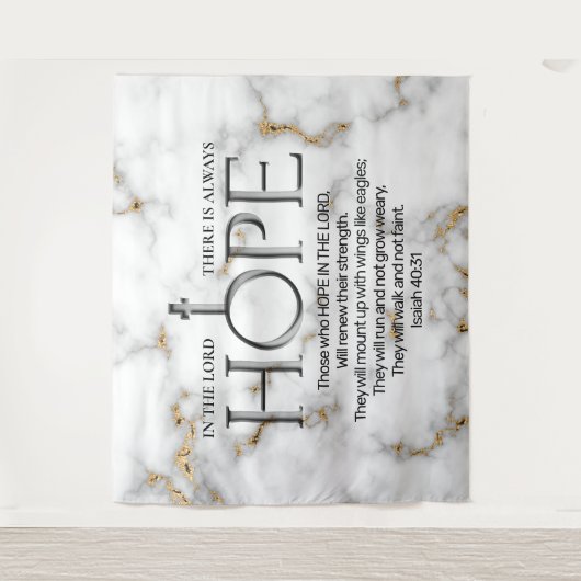Hoop in de Lord Scripture versie: Isaiah 40:31 Wandkleed (Voorkant)