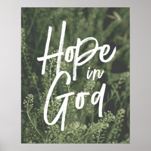 Hoop in God Modern Brush Font Sage Natuur Greenery Poster
