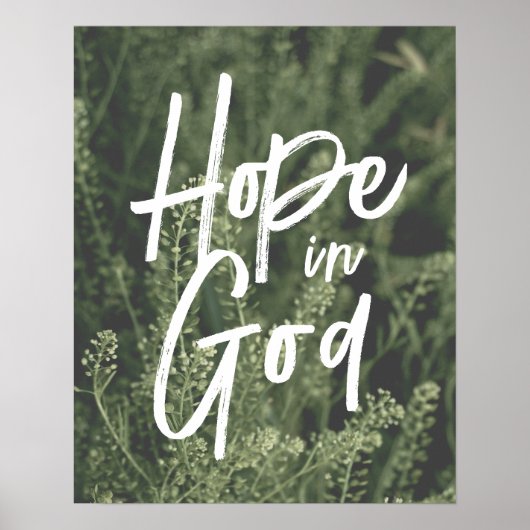 Hoop in God Modern Brush Font Sage Natuur Greenery Poster (Voorkant)