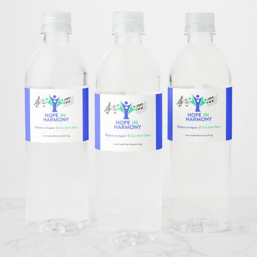 Hoop in Harmony Water Bottle Label Waterfles Etiket (Flessen)