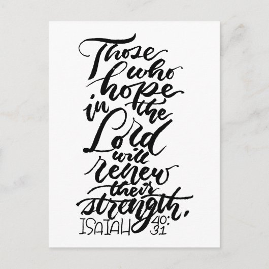 Hoop in het Lord Brush Script Briefkaart (Voorkant)