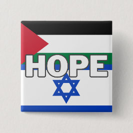 Hoop in Israël en Palestina Vierkante Button 5,1 Cm