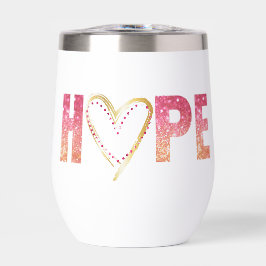 Hoop in roze sprankelingen met gouden hart