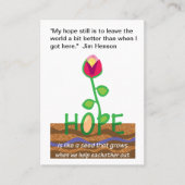 Hoop inspirerend quotes visitekaartje (Voorkant)