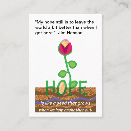 Hoop inspirerend quotes visitekaartje (Voorkant)